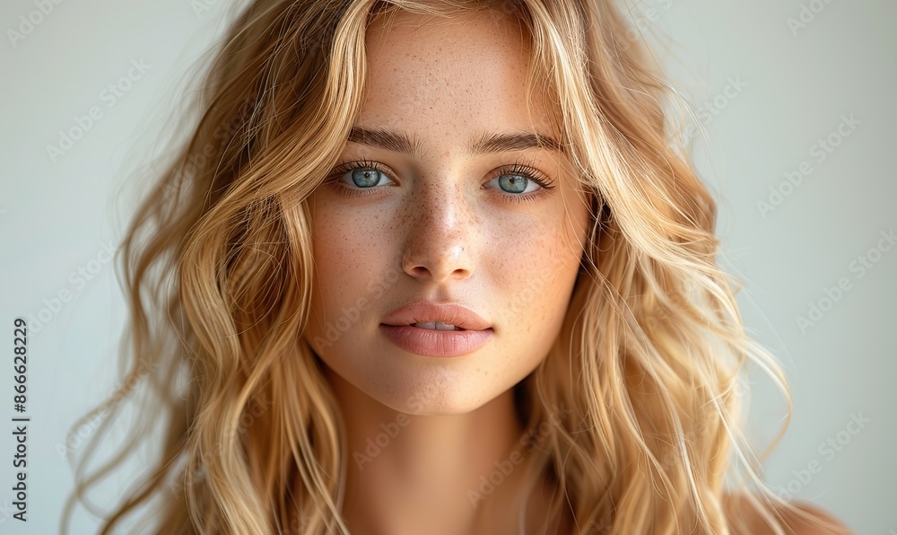 Beautiful blonde girl with long, wavy hair. Beautiful woman model with curly hairstyle fashion. Beautiful blonde girl with long, wavy hair. Beautiful woman model with curly hairstyle fashion.