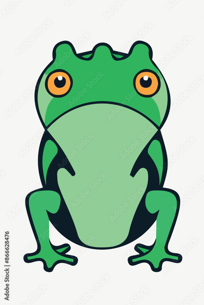 Obraz premium Frog funny vector icon image