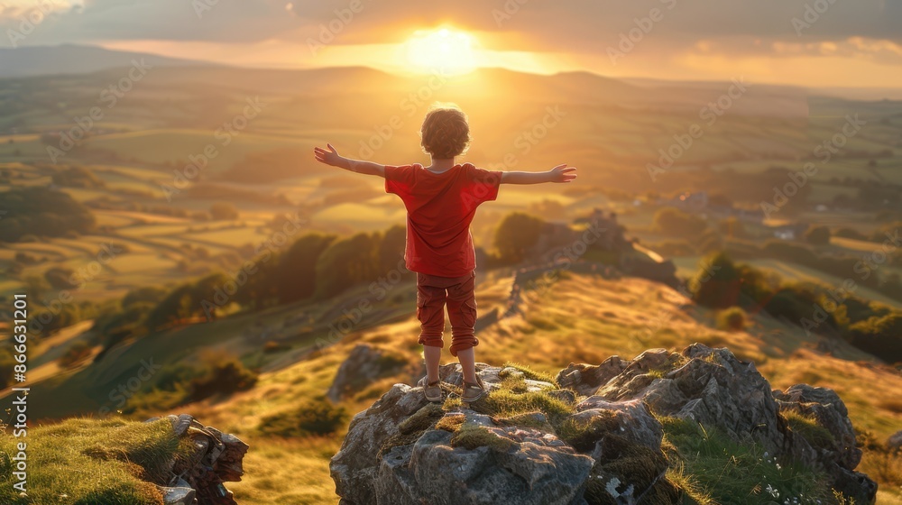 Obraz premium The child at sunset