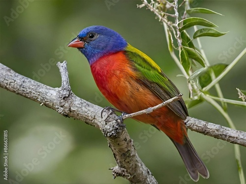 Buff-winged Starfrontlet - Coeligena lutetiae hummingbird in the brilliants, tribe Heliantheini in subfamily Lesbiinae, found in Colombia, Ecuador,Peru, flying bird on green background.genaretive AI.
 photo