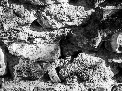 texture de pierre et roche, encastrées en noir et blanc. gros plan  photo