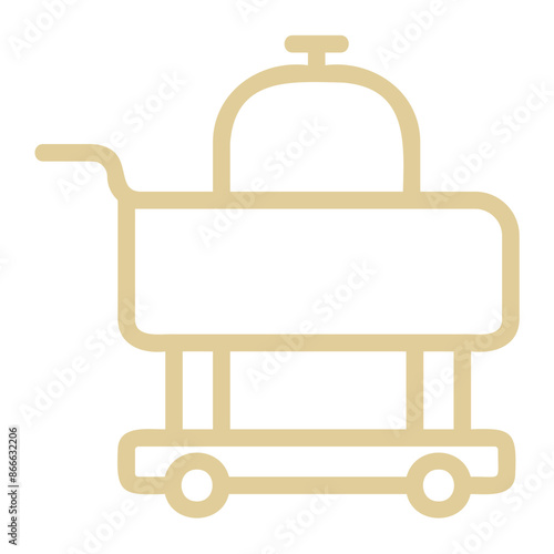 Hotel food delivery tool icon with outline fill style