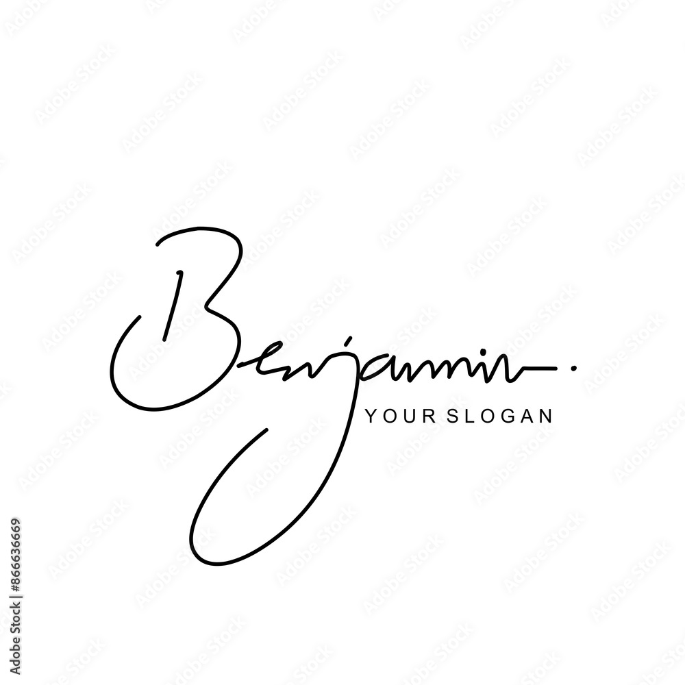 Benjamin name signature logo vector design