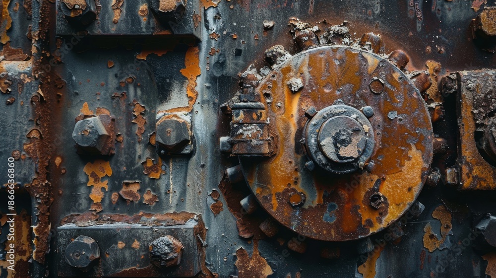 A close-up of a piece of machinery with abstract patterns and textures, capturing the beauty and function of industrial design. A close-up of a piece of machinery with abstract patterns and textures, capturing the beauty and function of industrial design.