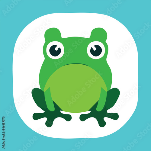 Frog funny vector icon image editable