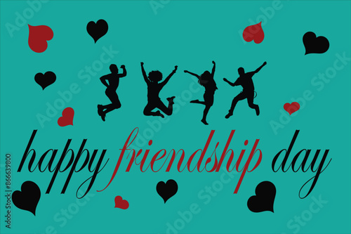 Celebrate Happy Friendship Day with a charming background adorned with love icons, creating a delightful tribute to cherished friendships.