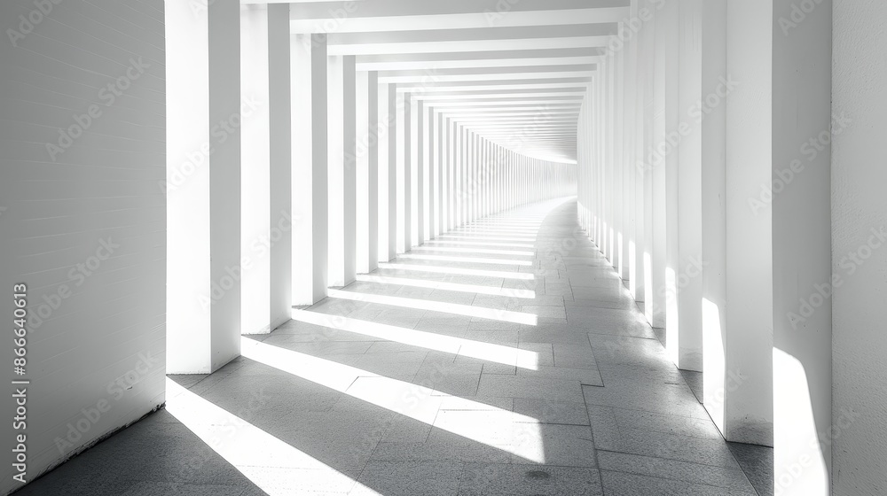 Fototapeta premium The abstract background has geometric stripes with perspective as a scene or street, copy space.