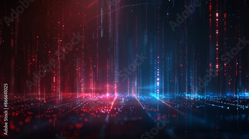 Various topics of technology in Digital Data Abstract Backgrounds, Data Analysis and Access to Digital Data, Particles and Digital Data Network Connections, and 3D Rendering.