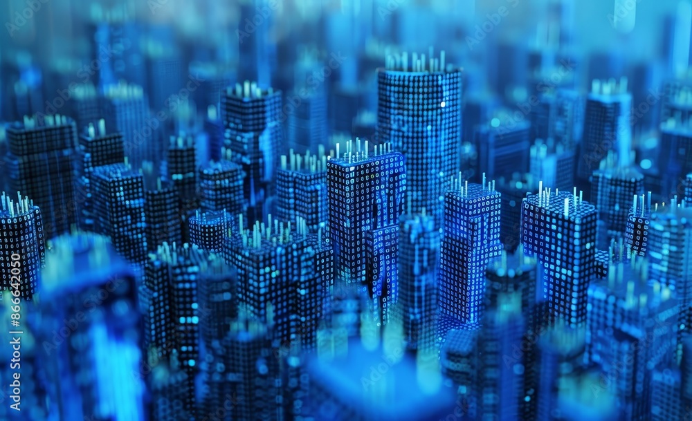 Blockchain information flows in digital networks. 3D illustration of data cells with binary code elements. Blockchain information flows in digital networks. 3D illustration of data cells with binary code elements.