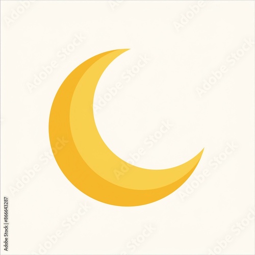 very simple moon half moon symbol two colours 