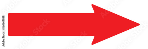 Horizontal long Red straight arrow icon eps10