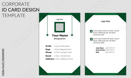 Modern creative minimal business ID card and name card template design. creative vector office staff ID card design layout