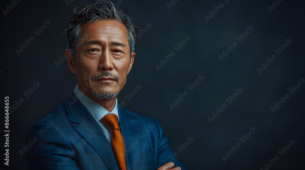 Fototapeta premium Senior businessman standing with arms