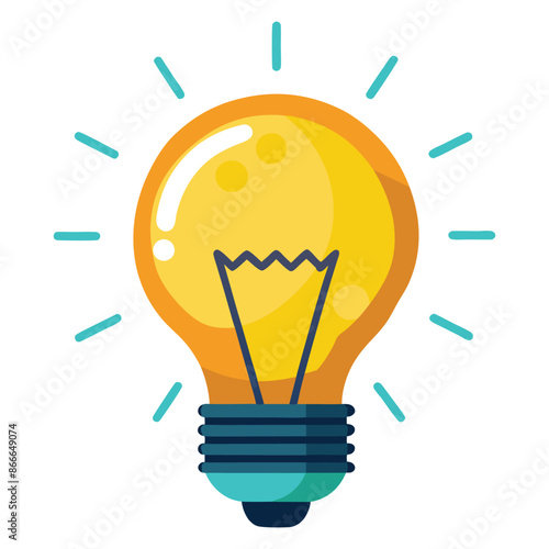 Light bulb ideas illustration on white