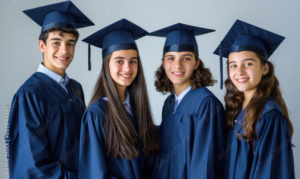 Group of Happy Smiling Graduated Boys and Girls Group of Happy Smiling Graduated Boys and Girls