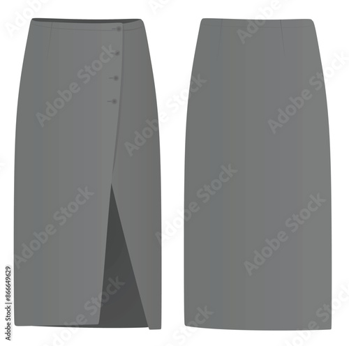 Grey elegant skirt. vector illustration