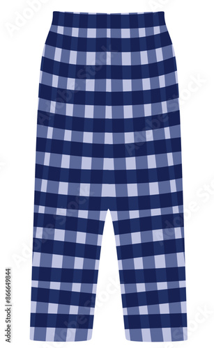 Square pattern pajama bottom. vector illustration