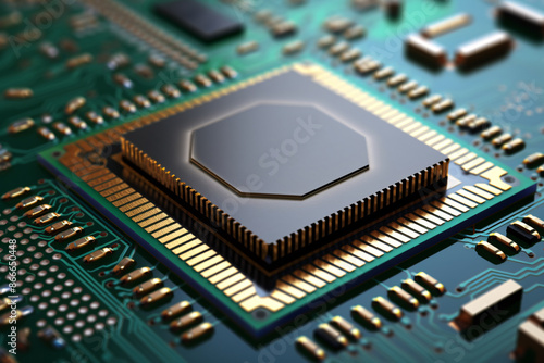 Wallpaper Mural Clos eup of computer microchip Torontodigital.ca