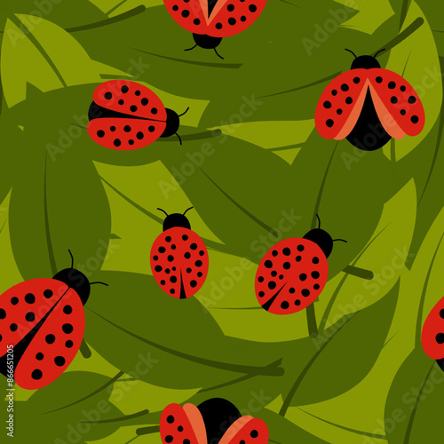 Ladybug Seamless Pattern