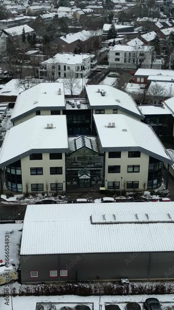 Business District Buildings Winter snow ice cold freezing frozen Business District Buildings Winter snow ice cold freezing frozen
