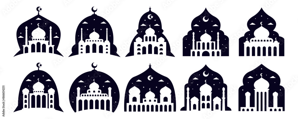 Fototapeta premium Mosque Silhoutte Aesthetic