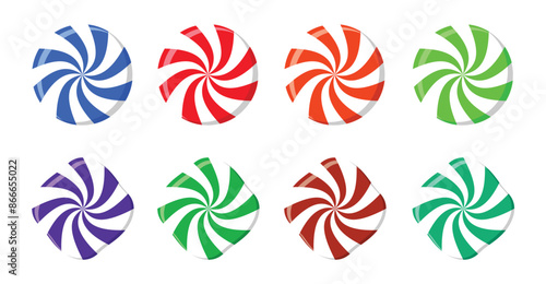 colorful lollypop schapes Pop candy swirls.