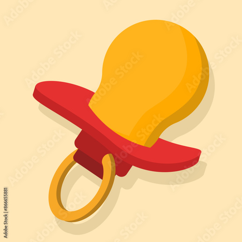 Baby pacifier icon concept, newborn child vector illustration on isolated background. Cute rubber pacifiers or pacifiers, newborn care accessories, comforter dolls to soothe babies.