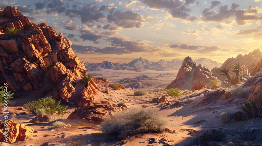 Fototapeta premium Experience the desert's mystique through our curated wallpapers., clean background, Photo stock style, clean background, no copyrighted logo, no letters