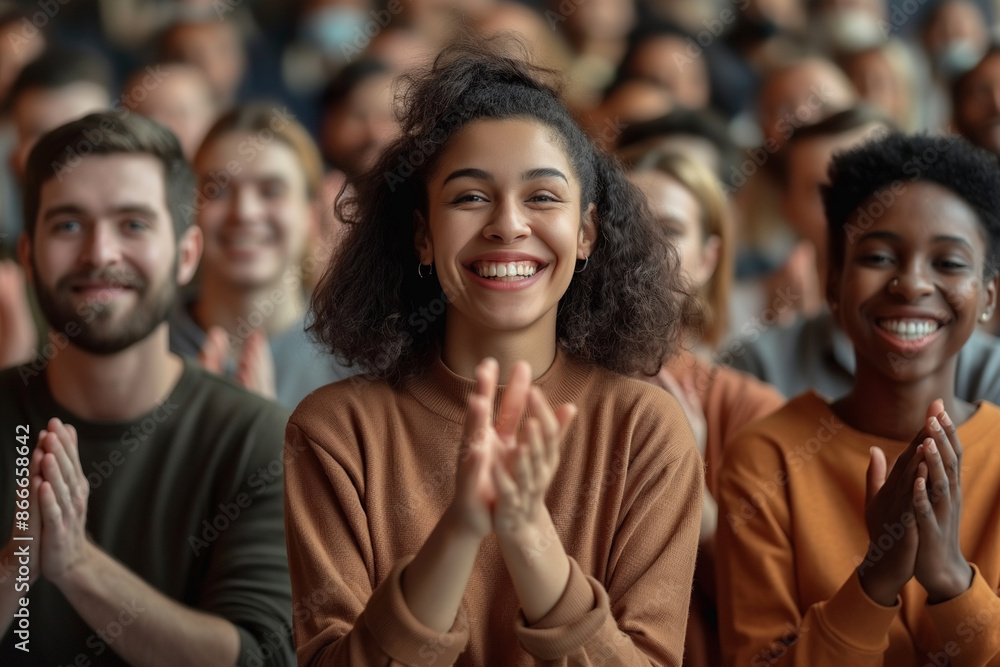 Professional group of happy men and women clapping Professional group of happy men and women clapping