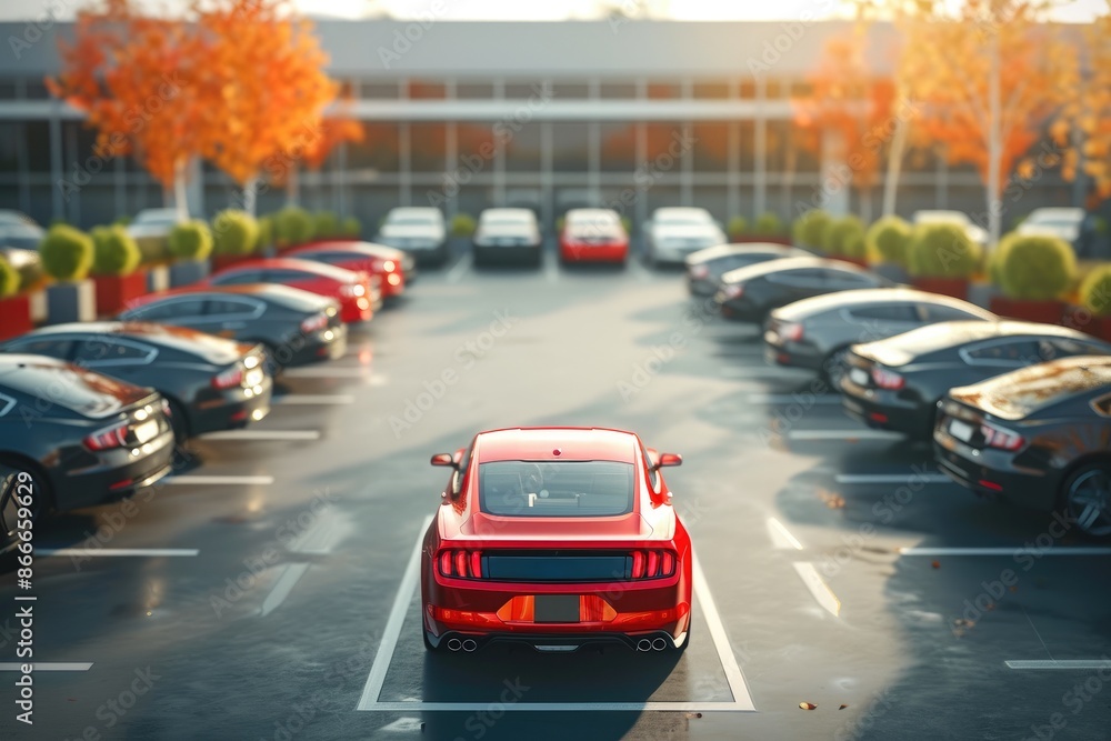 Fototapeta premium Auto Dealer Agent Outdoors Scene