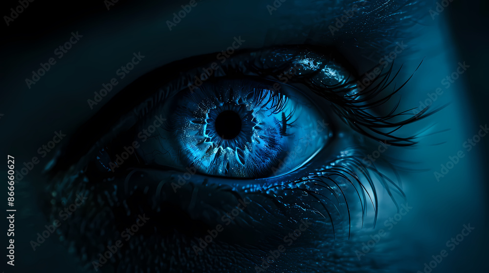 Close up of eye with blue iris Close up of eye with blue iris