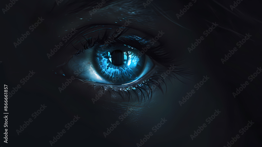 Close up of eye with blue iris Close up of eye with blue iris