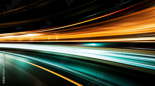 Dynamic motion blur with vibrant streaks of light in motion, Abstract light trails