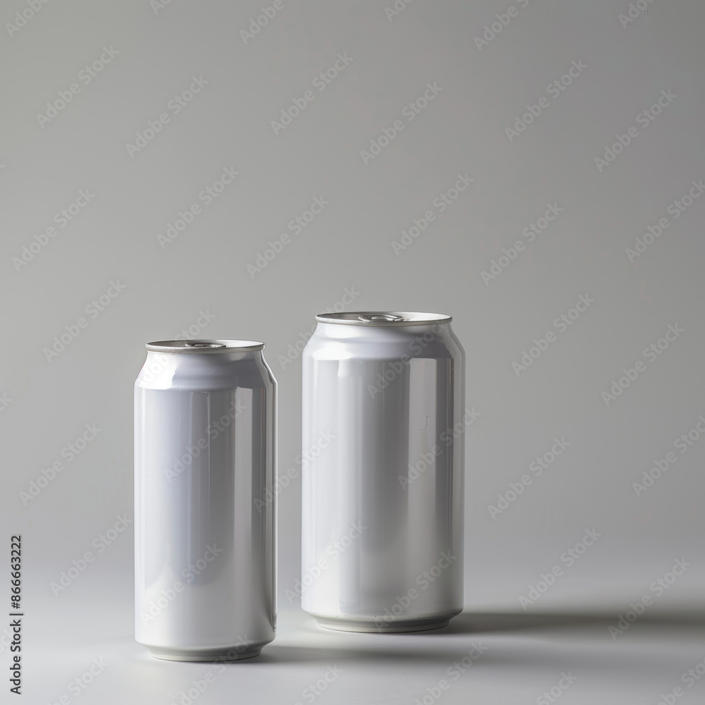 Mockup of a refreshing beverage can, blank template for branding and packaging presentation of soda or cola pop drink, set against an empty white background Mockup of a refreshing beverage can, blank template for branding and packaging presentation of soda or cola pop drink, set against an empty white background