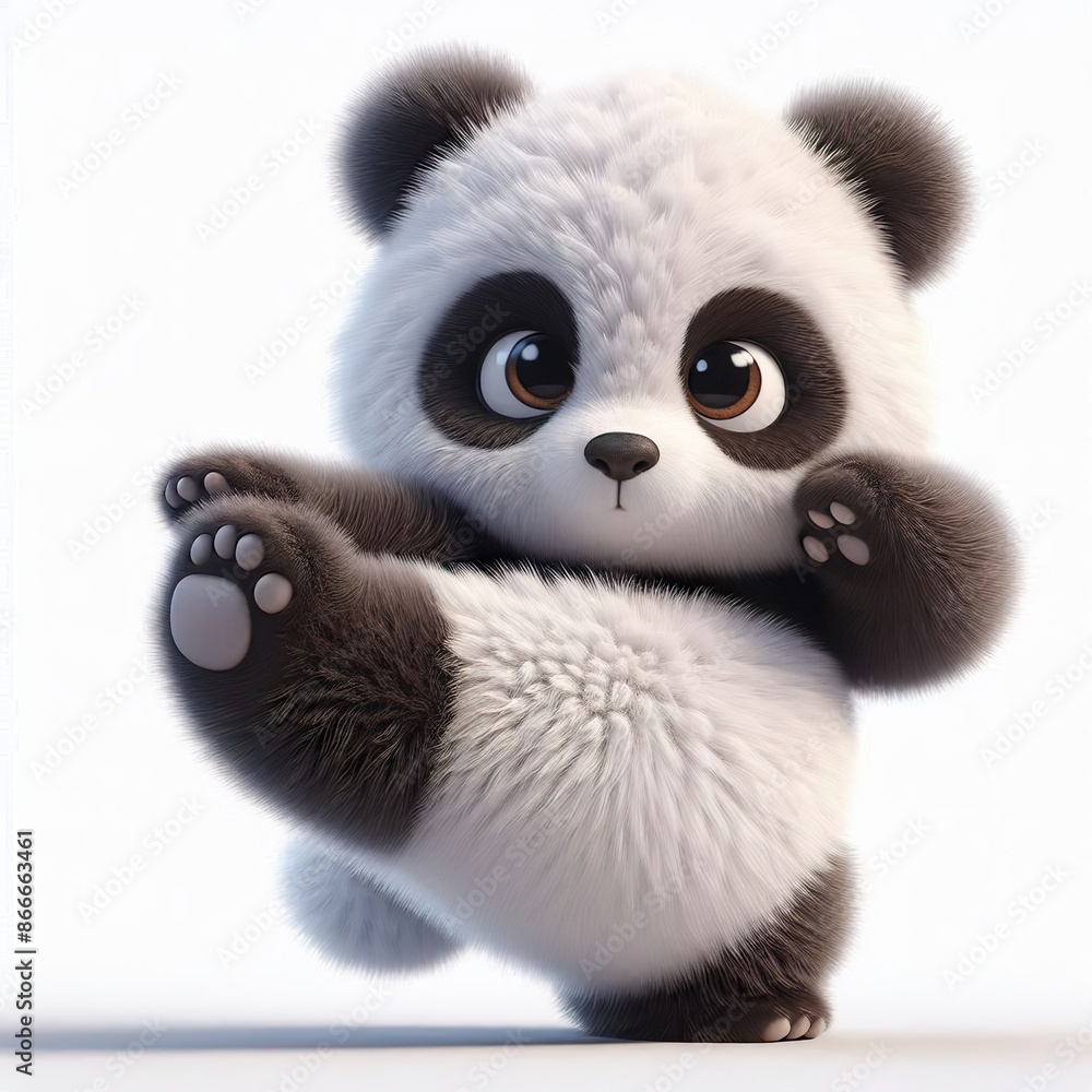 A panda doing kungfu pose A panda doing kungfu pose