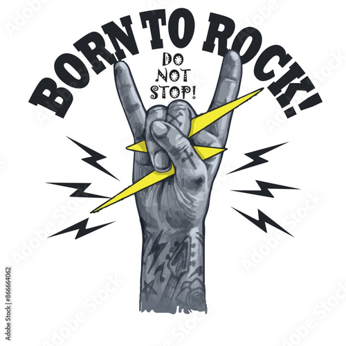 BORN TO ROCK t shirt design photo