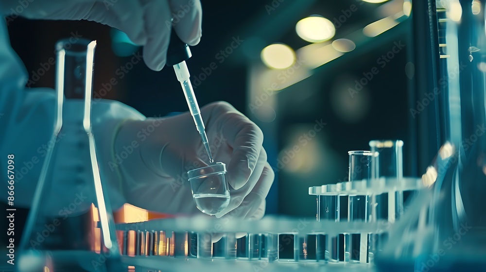 Close Up of a Scientist Using a Pipette Close Up of a Scientist Using a Pipette