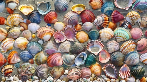 Multicolored Sea Shell Patterns in Ko Phayam Ranong photo