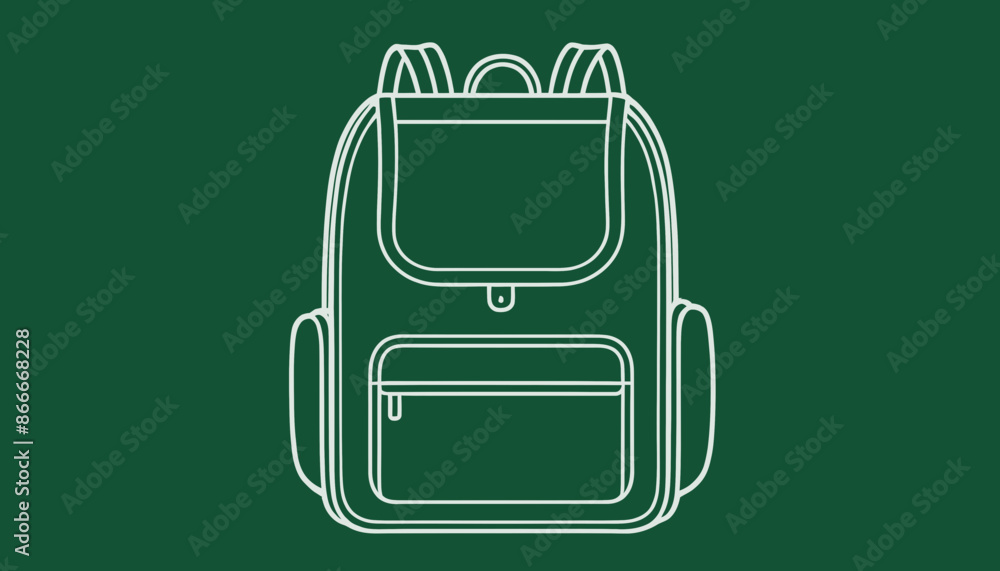 School Bag Outline Drawing: Education and Learning School Bag Outline Drawing: Education and Learning