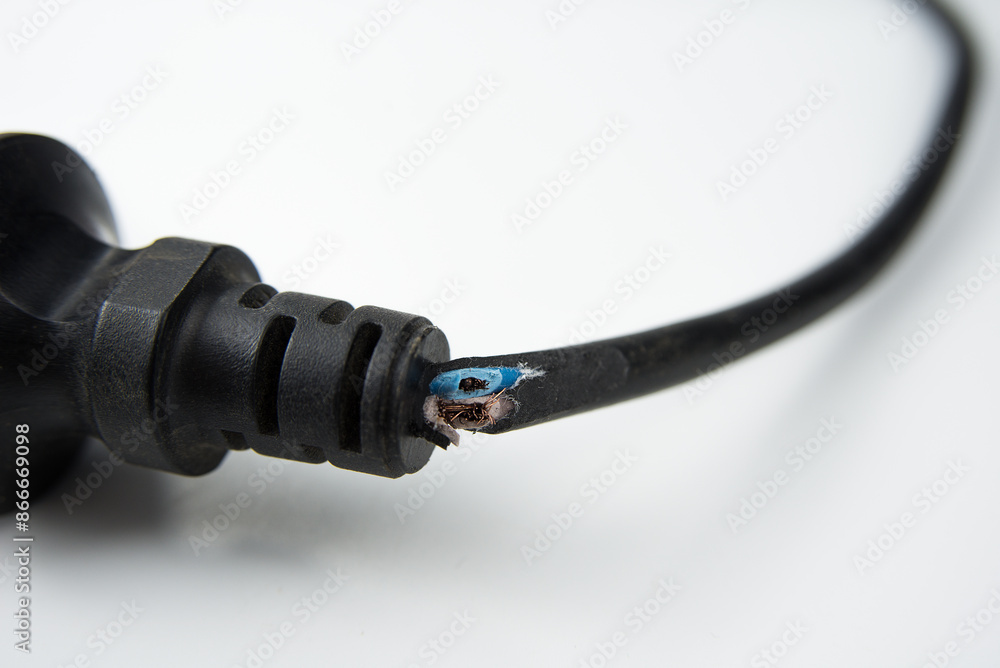 Broken wire on a electric plug Broken wire on a electric plug