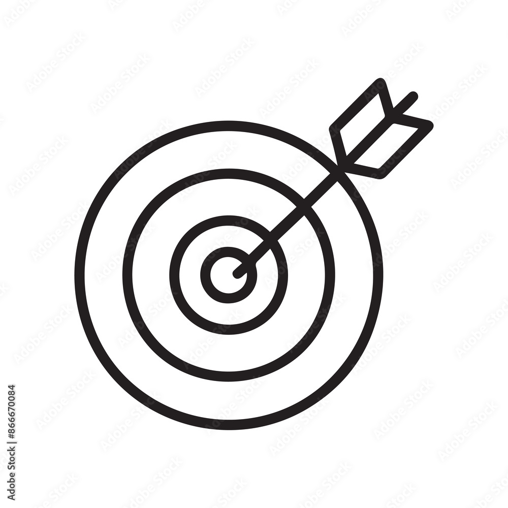 Target black icon goal mark arrow hit outline background design. Target black icon goal mark arrow hit outline background design.