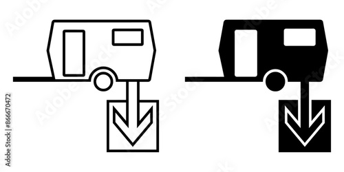 ofvs624 OutlineFilledVectorSign ofvs - caravan dump station vector icon . chemical waste point . trailer mobile home . isolated transparent . outline and filled version . AI 10 / EPS 10 / PNG . g11967
