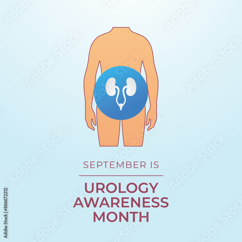 Urology Awareness Month. Flat art design. Healthcare awareness design. Good for usage template celebration. eps 10.