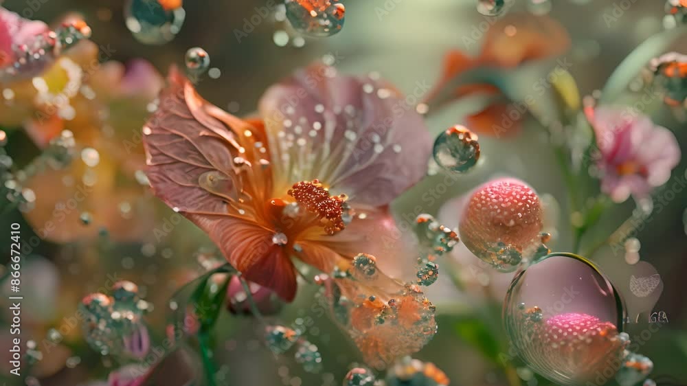 flower in water with paint and bubbles by mark mawson flower in water with paint and bubbles by mark mawson