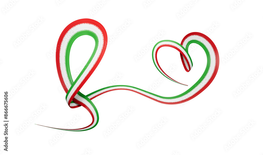 Iran flag Abstract green white red heart ribbon flag 3d illustration
Iran flag Abstract green white red heart ribbon flag 3d illustration