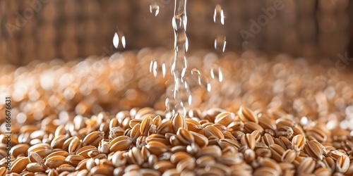 Water is added to barley to start germination Enzyme transforms starch to sugar. Concept Water addition to barley triggers the germination process