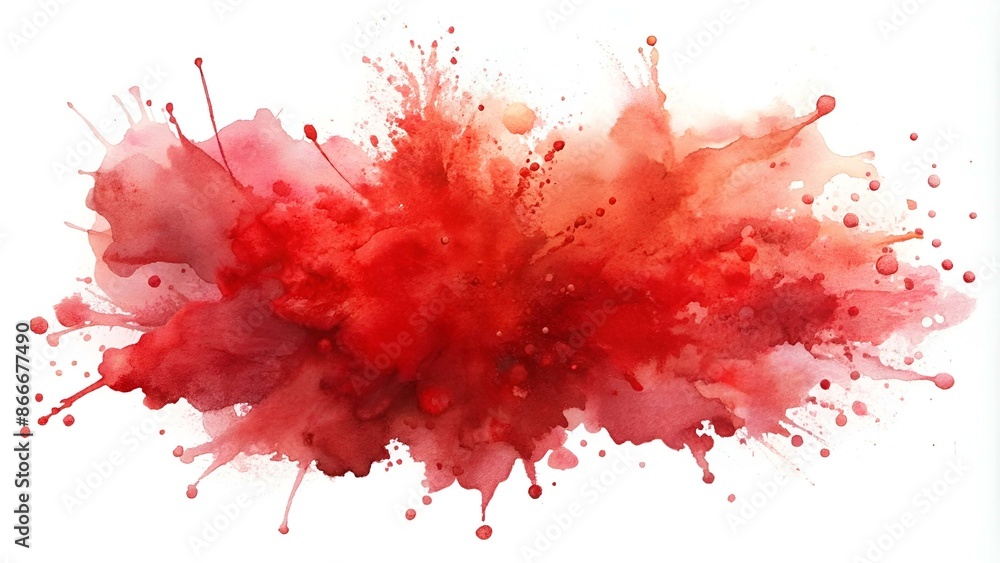 Abstract red watercolor on white background.This is watercolor splash.It is drawn by hand. Abstract red watercolor on white background.This is watercolor splash.It is drawn by hand.
