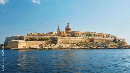 The historic city of Valletta, Malta, known for its baroque architecture and fortifications 