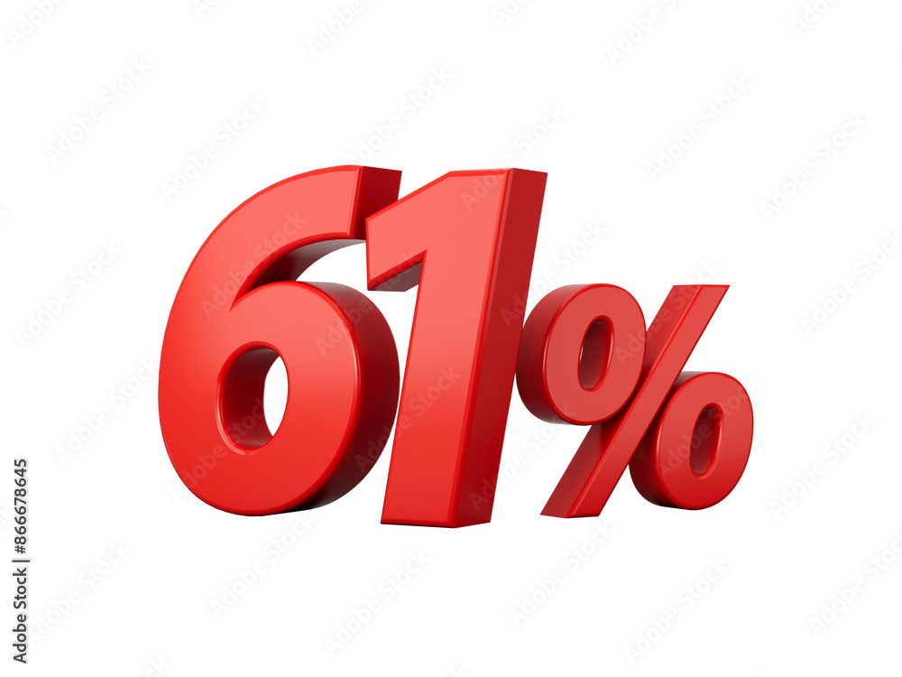 3d Red 61% Sixty one Percent Sign 3d illustration
3d Red 61% Sixty one Percent Sign 3d illustration