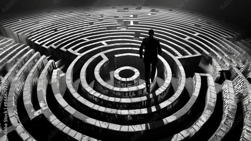 man in a labyrinth man in a labyrinth